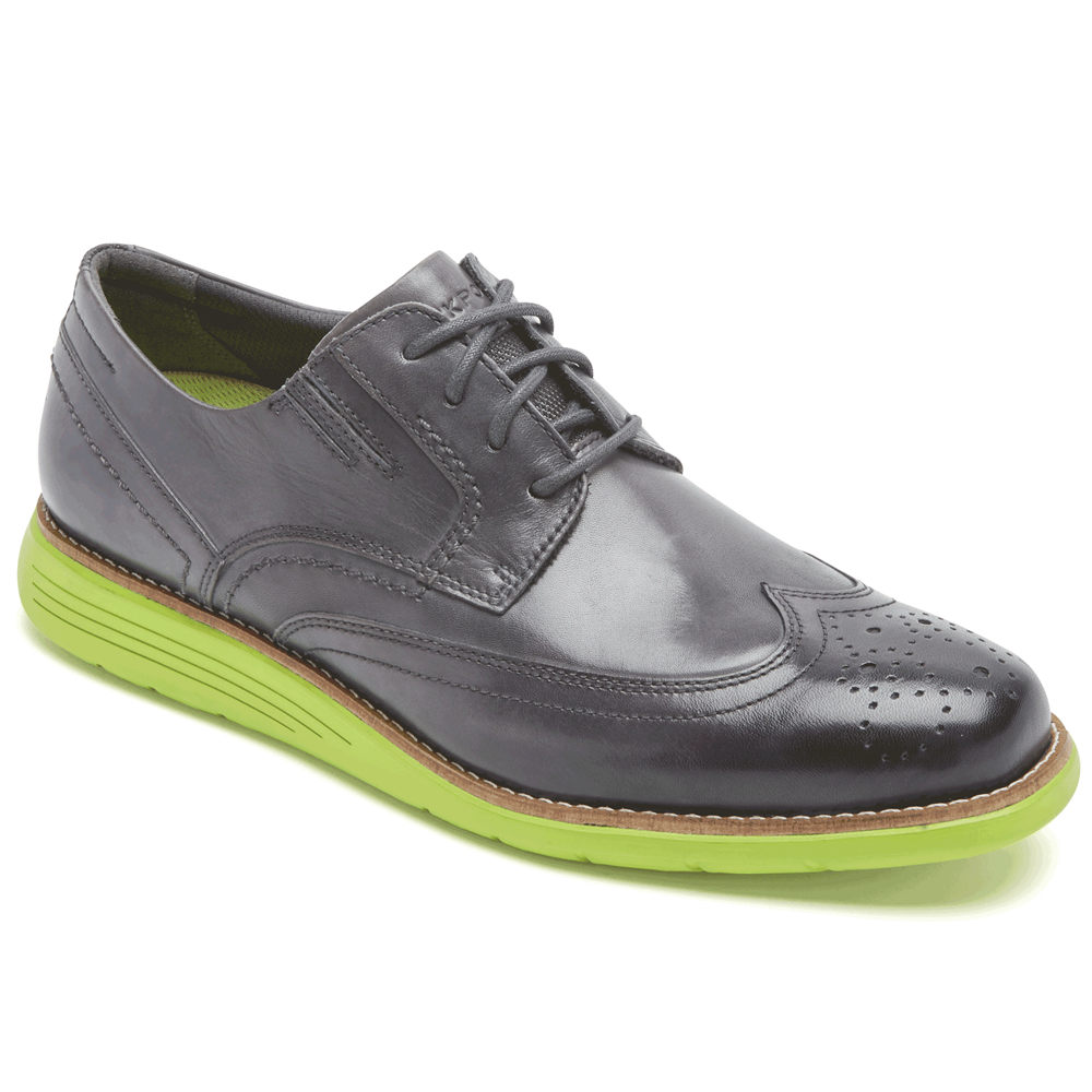 Rockport Mens Dress Shoes Grey - Total Motion Sport Wingtip - UK 031-NIJRLX